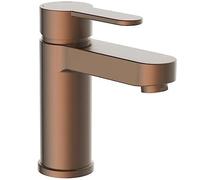 Schütte 34213 Elephant, Miscelatore per lavabo con valvola di Scarico per Bagno, Rubinetto con Apertura eccentrica Pop-up, in Rame Opaco