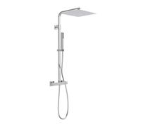 SCHÜTTE 60049 Sistema Pioggia con termostato e Supporto a Parete, 30 x 30 cm, soffione Acciaio Inox, Set Rubinetto, Asta Doccia e doccetta, Cromato, Cromo
