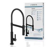 SCHÜTTE 79147 360° con Tubo Soft Touch, monocomando con doccetta Magnetica Estraibile, Miscelatore per lavello, Rubinetto da Cucina, Nero Opaco
