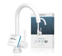 SCHÜTTE 79161 CORNWALL - Rubinetto da cucina girevole a 360 gradi, miscelatore per lavello con miscelatore monocomando, colore: Bianco