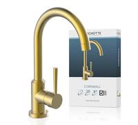 SCHÜTTE 79167 Cornovaglia, rubinetto da cucina girevole a 360 gradi, miscelatore per lavello con miscelatore monocomando, lavello da cucina, oro