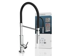 SCHÜTTE 79180 doccetta Estraibile, Girevole a 360 Gradi per Cucina, Rubinetto Miscelatore monocomando in Cromo/Nero