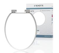 SCHÜTTE 80101 Spirit WC-bril met softclosemechanisme van hout, toiletbril met wc-deksel, houten kern toiletdeksel met motief (maximale belasting van de wc-bril 150 kg), wit, 375 x 55 x 450 mm
