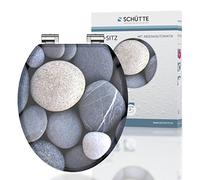Schütte 80130 80130-Sedile WC in MDF, con abbassamento Automatico, Grey Stones
