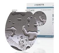 Schütte 80523 MDF HG-Sedile WC con abbassamento Automatico, Motivo Decorativo, Grey Steel