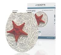 SCHÜTTE 80541 Sedile per WC RED STARFISH, MDF, lucido, con chiusura ammortizzata, motivo