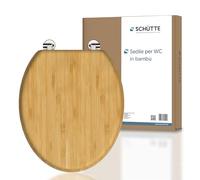 Schütte 81001-A Bamboo, Solido, Coperchio Sostenibile in Legno, Fatto, Adatto a Tutti gli Standard, Carico Massimo Sedile WC 150 kg