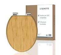 Schütte 81101-A - Meccanismo di chiusura ammortizzata in bambù, coperchio in legno solido, sostenibile, sedile WC, portata massima 150 kg