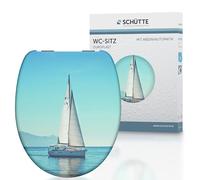 Schütte 82148 Duroplast 82148-Sedile Vela con abbassamento Automatico, Adatto per Tutti i WC Standard, Portata Massima 150 kg, Motivo: Barca