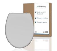 Schütte 82302-A Grey with Soft-Close Mechanism, Quick Release for Easy Cleaning, Duroplast lid (max. Load of The Toilet seat 150 kg), Gray