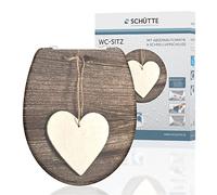 Schütte 82377 82377-Sedile WC in Duroplast Wood Heart con abbassamento Automatico e Chiusura Rapida, Motivo