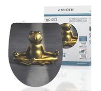 Schütte 82581 82581-Sedile WC in Duroplast High Gloss, con abbassamento Automatico e Chiusura Rapida, Motivo Rana, Relaxing Frog