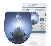 SCHÜTTE 82582 - Sedile WC in Duroplast High Gloss, WATER LILY, con abbassamento automatico e chiusura rapida, motivo floreale