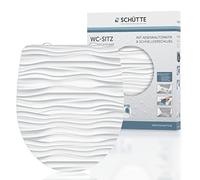 SCHÜTTE 82584 - Sedile WC in Duroplast High Gloss, bianco, con abbassamento automatico e chiusura rapida, motivo