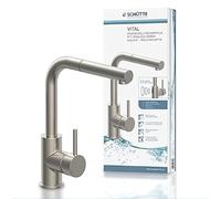 SCHÜTTE 99705 VITAL - Rubinetto per lavello da cucina, con doccetta estraibile, rubinetto automatico con sensore, miscelatore lavello, rubinetto a infrarossi senza contatto, in acciaio inox