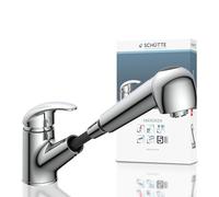SCHÜTTE ABERDEEN 33379 Rubinetto da cucina a bassa pressione con doccetta estraibile, rubinetto da cucina con funzione anti-ritorno, miscelatore con miscelatore monocomando, rubinetto per lavello