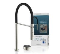 SCHÜTTE AQUADOT - Miscelatore digitale per lavello con Smart Control, moderno rubinetto da cucina con tubo Soft Touch, effetto acciaio inox/nero
