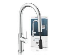 SCHÜTTE Blackpool 79516 Rubinetto da cucina con doccetta estraibile, rubinetto da cucina a 360 gradi, miscelatore con miscelatore monocomando, rubinetto per lavello con doccetta estraibile, cromato