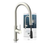 SCHÜTTE Blackpool 79526 rubinetto da cucina con doccetta estraibile, rubinetto da cucina a 360 gradi, miscelatore con miscelatore monocomando, rubinetto per lavello con doccetta estraibile, in acciaio