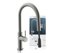 SCHÜTTE Blackpool 79562 rubinetto da cucina con doccetta estraibile, rubinetto da cucina a 360 gradi, miscelatore con miscelatore monocomando, rubinetto per lavello con doccetta estraibile, in grafite