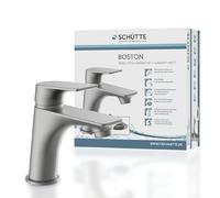 SCHÜTTE BOSTON 33212 - Rubinetto da bagno in grafite opaca, miscelatore per lavabo, colore grigio, moderno miscelatore monocomando con scarico, rubinetto per il bagno