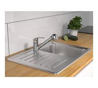 SCHÜTTE DIZIANI - Rubinetto per lavello con doccetta estraibile, a bassa pressione per cucina, miscelatore con miscelatore monocomando, cromato