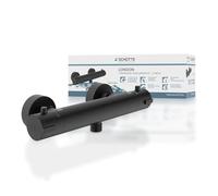 SCHÜTTE LONDON 52466 - Miscelatore termostatico per doccia con protezione antiscottatura a 38 °C, termostato per doccia, colore: Nero opaco