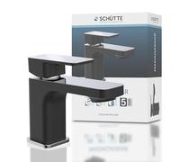SCHÜTTE MADAGASKAR 43106 - Rubinetto miscelatore con valvola pop-up, miscelatore monocomando per bagno, colore: Nero cromato