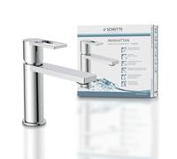 SCHÜTTE MANHATTAN 33010 - Rubinetto da bagno con scarico, rubinetto da bagno, miscelatore monocomando per bagno con tappo di scarico pop-up, miscelatore per lavabo, cromato