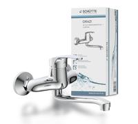 SCHÜTTE ORAZI 36760 - Rubinetto da parete cromato a 360°, ideale per doppio lave