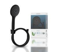 SCHÜTTE Raven - Tubo doccia con doccetta e staffa a parete, soffione regolabile a 3 vie, con tubo flessibile per doccia, colore nero