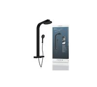 SCHÜTTE Samoa Rain 60576 Pannello doccia con ripiano termostatico in vetro, sistema doccia con innovativa tecnologia a getto di velluto, set doccia (doccia a pioggia con supporto a parete, colonna