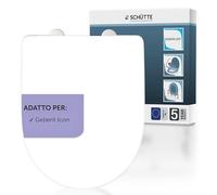 SCHÜTTE Sedile WC adatto per Geberit Icon, con abbassamento automatico, made in EU, coperchio rimovibile in termoindurente infrangibile, coperchio WC e occhiali fino a 250 kg, bianco