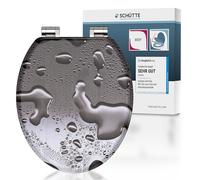 Schütte Sedile WC con abbassamento Automatico in Legno Grigio Pietra, Coperchio per WC in MDF, Anima in Legno, Sedile WC con Coperchio per WC e Coperchio, Portata Fino a 175 kg, Colore: Grigio