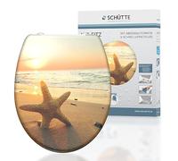 SCHÜTTE Sedile WC Duroplast SEA STAR, sedile WC con abbassamento automatico e chiusura rapida per una facile pulizia, carico massimo sugli occhialini 150 kg, motivo stella marina 82373
