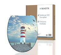 SCHÜTTE Sedile WC LEUCHTTURM con sistema di abbassamento automatico, adatto per tutti i comuni WC in commercio, sedile WC (carico massimo 150 kg)