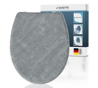 SCHÜTTE Sedile WC LIGHT CONCRETE con abbassamento automatico e chiusura rapida in Duroplast | Coperchio WC con portata di 175 kg | Sedile WC con occhiali | Coperchio WC per WC | Occhialini con motivo
