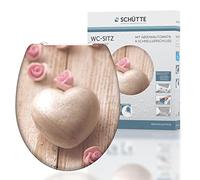SCHÜTTE Sedile WC ROMANTICO Duroplast, sedile WC con chiusura ammortizzata e sgancio rapido per una facile pulizia, carico massimo del sedile WC 150 kg, motivo cuore 82370