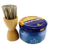 Schuhpflegeset Con Saphir Crema Surfine E Hebold Pennello Piatto Per Eincremen - Blu Jeans Con Pennello Piatto