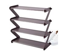 Schuhral, organizzatore di scarpe a 4 scenari, rifugio per scarpe con 4 scarpe da scossa scarpe nere scaffali plug-in, armadio per scarpe in tessuto, gabine