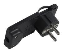 Schuko Angled Power Plug - Black, Form : Flat - Warranty: 300M