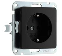 SCHUKO FUNCTION SOCKET OUTLET 16A 250V ~ SCREW TERMINAL CONNECTION. Finitura nera