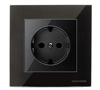 Schuko, piastra di copertura per presa di corrente 5,4 x 1,5 x 5,4 cm, colore: nero (riferimento: 8588.3 NS)