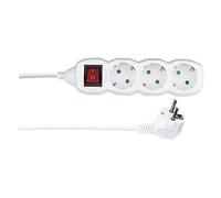 SCHUKO Prolunga di distribuzione con interruttore per 250 V - 3 prese, 1,5 m