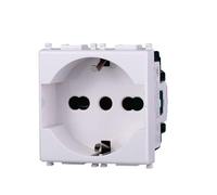 Schuko socket standard module Germany Italy 16 A 250 V white compatible with Vimar Plana series - Ettroit EV2102