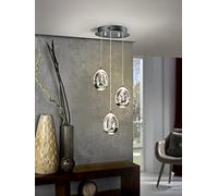 SCHULLER - Lampada a sospensione collezione rugiada led 3 luci, colore cromato