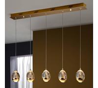 Schuller Valencia Lampada a sospensione a LED Rocio, 5 luci, metallo, vetro, oro 783627