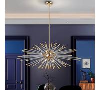 Schuller Valencia Lampada a sospensione Evasion, a 9 luci, oro, metallo, vetro, Ø 100cm Schuller Valencia