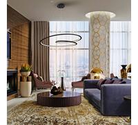 Schuller Valencia Lampada a sospensione LED ad anello, nera. Metallo, alluminio. Ø 97 cm Schuller Valencia