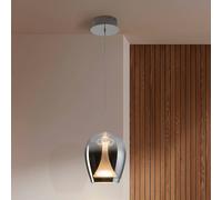 Schuller Valencia Lampada LED a sospensione a sospensione Suspiro, Ø 18 cm, cromata/grigio fumo, Schuller Valencia